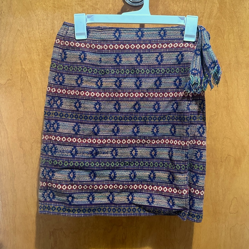 Vintage Western woven wrap skirt